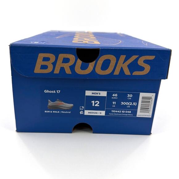 Brooks Men\'s Oyster Mushroom Orange Ebony Ghost 17 Running Shoe Size 12 main image 6